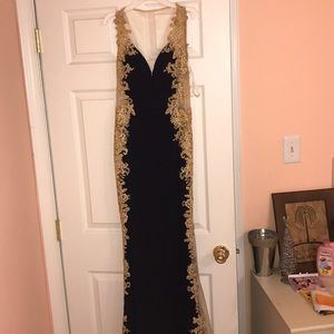 navy blue prom dress